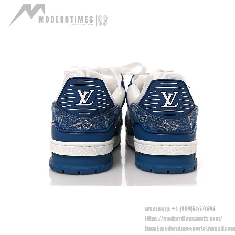 Louis Vuitton LV Trainer 1A9JGN - 高級 ブルー ホワイト デニム スニーカー Louis Vuitton LV Trainer 1A9JGN ブルー ホワイト デニム スニーカー