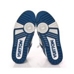 Louis Vuitton LV Trainer 1A9JGN - 高級 ブルー ホワイト デニム スニーカー Louis Vuitton LV Trainer 1A9JGN ブルー ホワイト デニム スニーカー