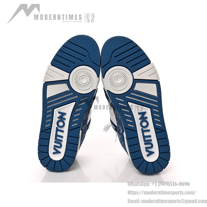Louis Vuitton LV Trainer 1A9JGN - 高級 ブルー ホワイト デニム スニーカー Louis Vuitton LV Trainer 1A9JGN ブルー ホワイト デニム スニーカー