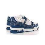 Louis Vuitton LV Trainer 1A9JGN - 高級 ブルー ホワイト デニム スニーカー Louis Vuitton LV Trainer 1A9JGN ブルー ホワイト デニム スニーカー
