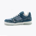 Louis Vuitton LV Trainer 1ADHI0 - 高級 ブルー デニム スニーカー Louis Vuitton LV Trainer 1ADHI0 ブルー デニム スニーカー