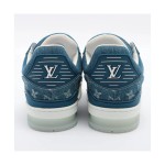 Louis Vuitton LV Trainer 1ADHI0 - 高級 ブルー デニム スニーカー Louis Vuitton LV Trainer 1ADHI0 ブルー デニム スニーカー