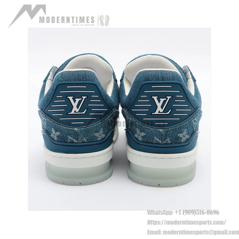 Louis Vuitton LV Trainer 1ADHI0 - 高級 ブルー デニム スニーカー Louis Vuitton LV Trainer 1ADHI0 ブルー デニム スニーカー