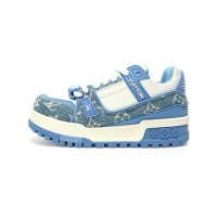 ルイ・ヴィトン LV トレーナー マキシ WMNS ブルー 1AGZC4 - 高級ダメージデニムスニーカー