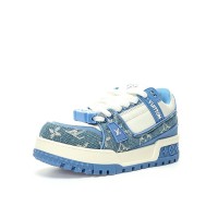 ルイ・ヴィトン LV トレーナー マキシ WMNS ブルー 1AGZC4 - 高級ダメージデニムスニーカー