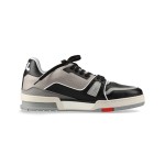 Louis Vuitton LV トレーナー スニーカー ロー 1A54H5 Louis Vuitton LV トレーナー スニーカー ロー 1A54H5 - 高級ブラックグレーレザースニーカー