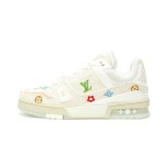 Louis Vuitton LV トレーナー 村上隆 ホワイト 1AHEKG Louis Vuitton LV トレーナー 村上隆 ホワイト 1AHEKG - 限定版刺繍スニーカー
