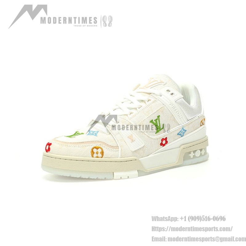 Louis Vuitton LV トレーナー 村上隆 ホワイト 1AHEKG Louis Vuitton LV トレーナー 村上隆 ホワイト 1AHEKG - 限定版刺繍スニーカー