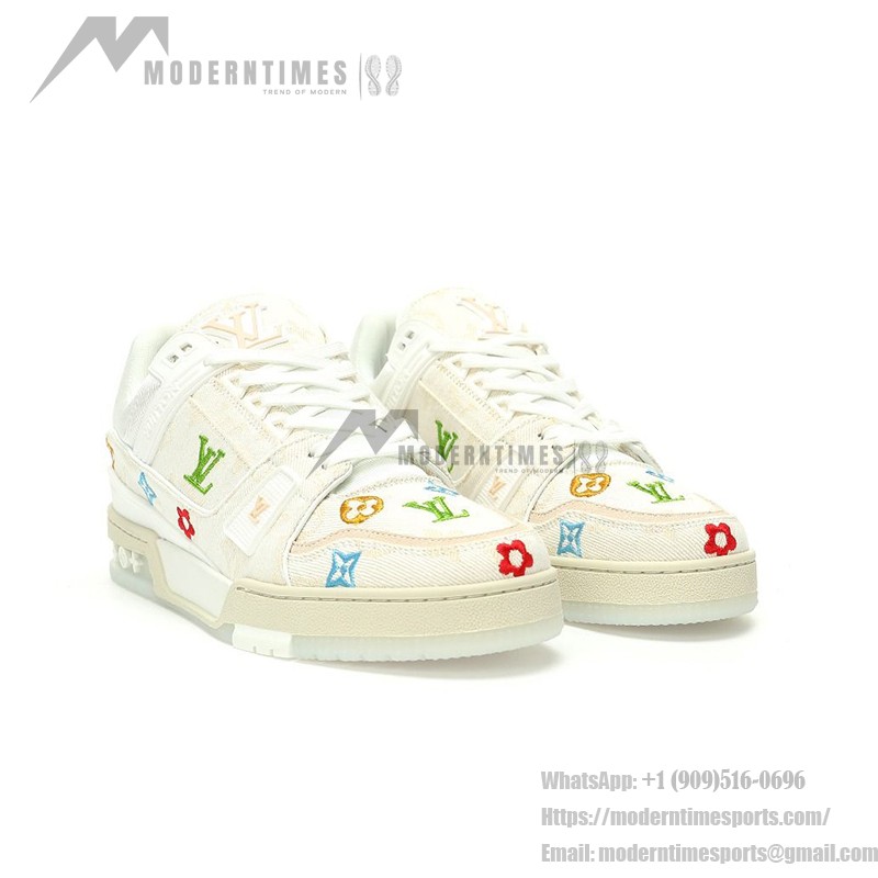 Louis Vuitton LV トレーナー 村上隆 ホワイト 1AHEKG Louis Vuitton LV トレーナー 村上隆 ホワイト 1AHEKG - 限定版刺繍スニーカー