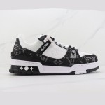 Louis Vuitton LV トレーナー ホワイト ブラック 1A9JGB Louis Vuitton LV トレーナー ホワイト ブラック 1A9JGB - 高級モノグラムデニムスニーカー