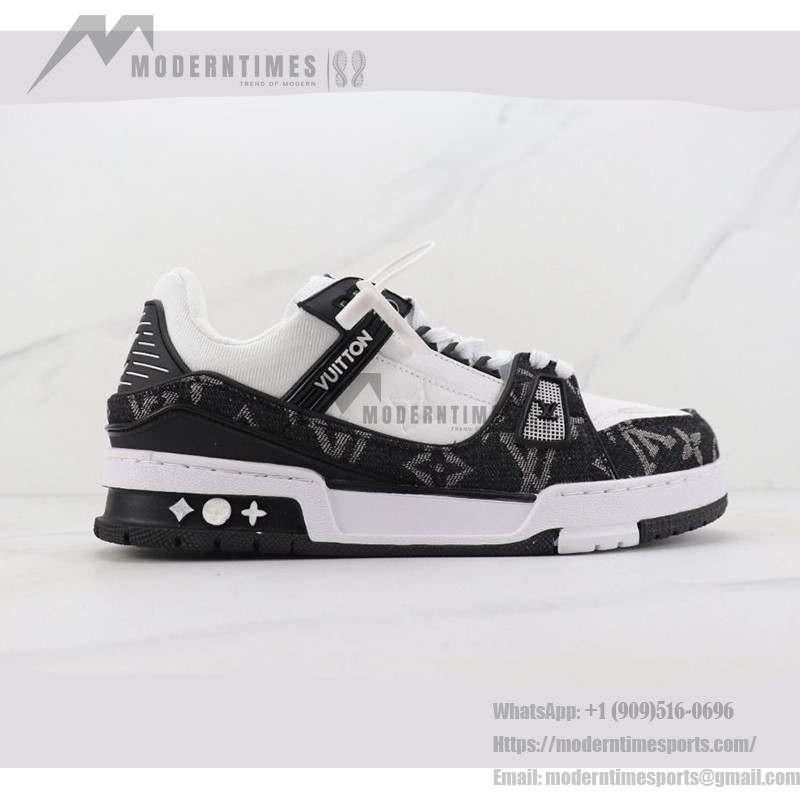 Louis Vuitton LV トレーナー ホワイト ブラック 1A9JGB Louis Vuitton LV トレーナー ホワイト ブラック 1A9JGB - 高級モノグラムデニムスニーカー