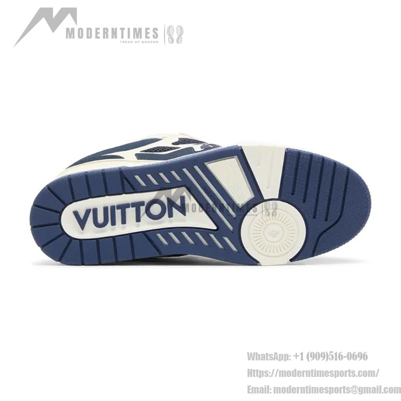 Louis Vuitton スケート スニーカー マリン 1AARRI Louis Vuitton スケート スニーカー マリン 1AARRI - 高級ネイビー ホワイト メッシュスニーカー