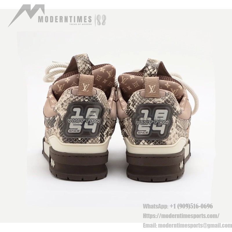 Louis Vuitton スケートスニーカー ブラウン スネークスキン - ラグジュアリー限定版 Louis Vuitton スケートスニーカー ブラウン スネークスキン 1ABMG5 - 高級デザイナースニーカー