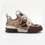 Louis Vuitton スケートスニーカー ブラウン スネークスキン - ラグジュアリー限定版 Louis Vuitton スケートスニーカー ブラウン スネークスキン 1ABMG5 - 高級デザイナースニーカー