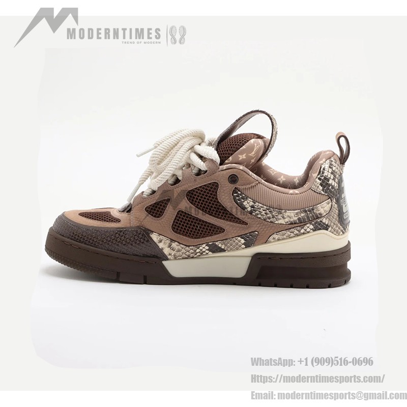 Louis Vuitton スケートスニーカー ブラウン 1ABMG5 Louis Vuitton スケートスニーカー ブラウン 1ABMG5 - 高級パイソンレザースケートシューズ