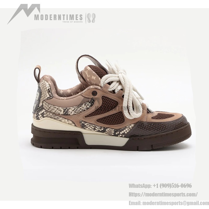 Louis Vuitton スケートスニーカー ブラウン 1ABMG5 Louis Vuitton スケートスニーカー ブラウン 1ABMG5 - 高級パイソンレザースケートシューズ