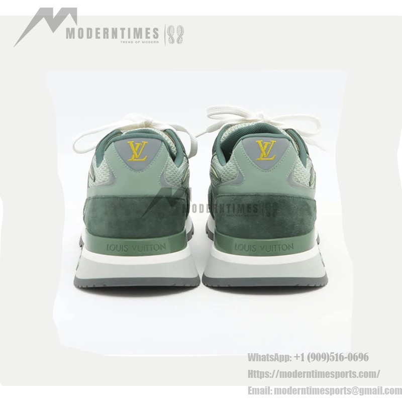 Louis Vuitton ランアウェイ スニーカー グリーン 1A9J0P Louis Vuitton ランアウェイ スニーカー グリーン 1A9J0P - 高級スエードメッシュランニングシューズ