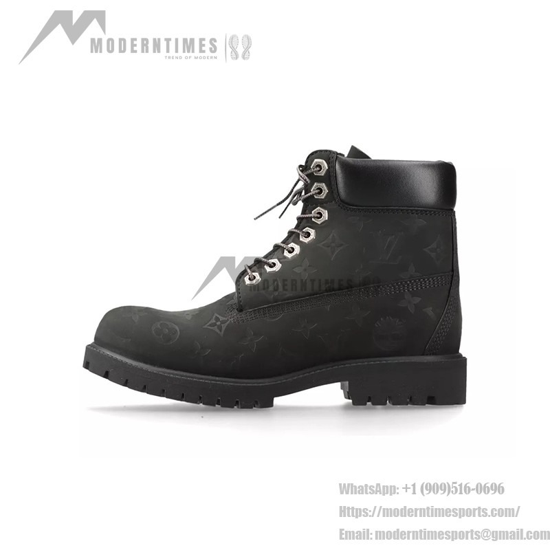 Louis Vuitton Timberland 6インチ アンクルブーツ ブラック 1AD75A Louis Vuitton Timberland 6インチ アンクルブーツ ブラック 1AD75A - 限定モノグラムレザーブーツ
