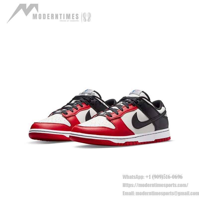 NBA x Nike Dunk Low EMB “Chicago” バスケットボールシューズ | プレミアム 赤黒レザー NBA x Nike Dunk Low EMB “Chicago” バスケットボールシューズ - プレミアム 赤黒デザイン