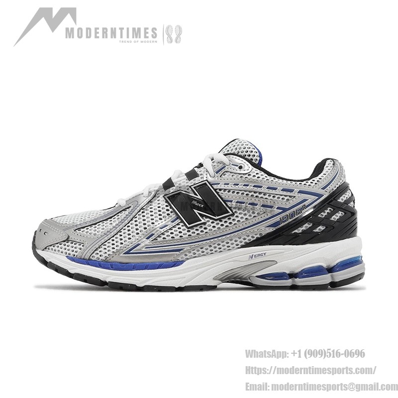 メタリックシルバーブルーの New Balance 1906R レトロスニーカー New Balance 1906R メタリックシルバーブルー レトロランニングシューズ