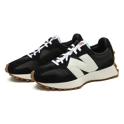New Balance 327 Black White Gum WS327BL レトロ スニーカー | ユニセックス カジュアル ランニングシューズ