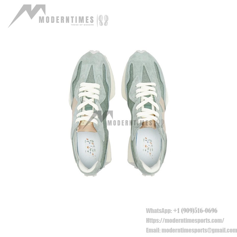 New Balance 327 MS327WPA ジュニパーグリーン ベージュ レトロランニングシューズ New Balance 327 MS327WPA ジュニパーグリーン ベージュ レトロランニングシューズ