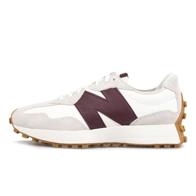 New Balance 327 ホワイト ダークレッド WS327KA レトロスニーカー | ユニセックス カジュアル ランニングシューズ