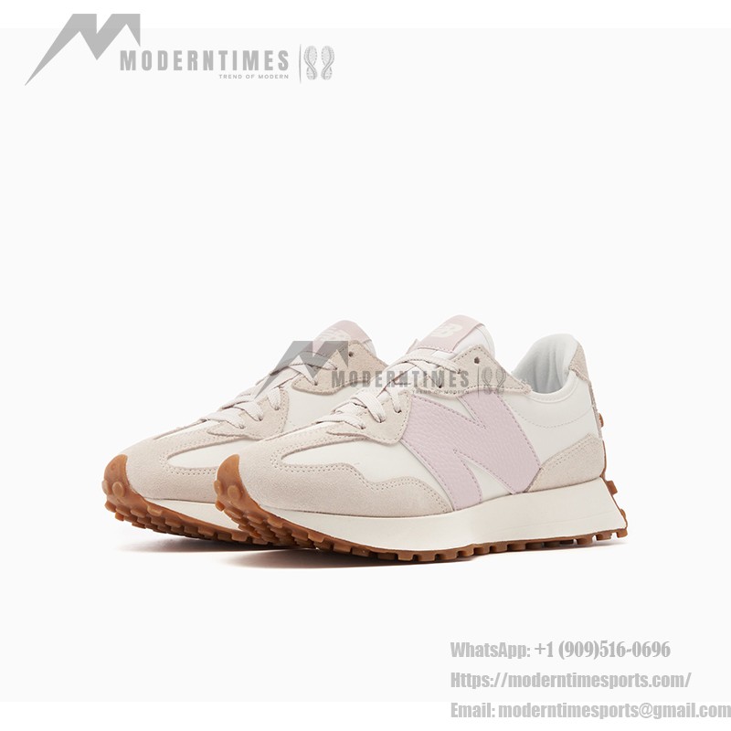 New Balance 327 MS327OR ホワイトムーンビーム ベージュスエード レトロ スニーカー New Balance 327 MS327OR White Moonbeam Beige Suede Retro Sneakers メンズ・レディース用