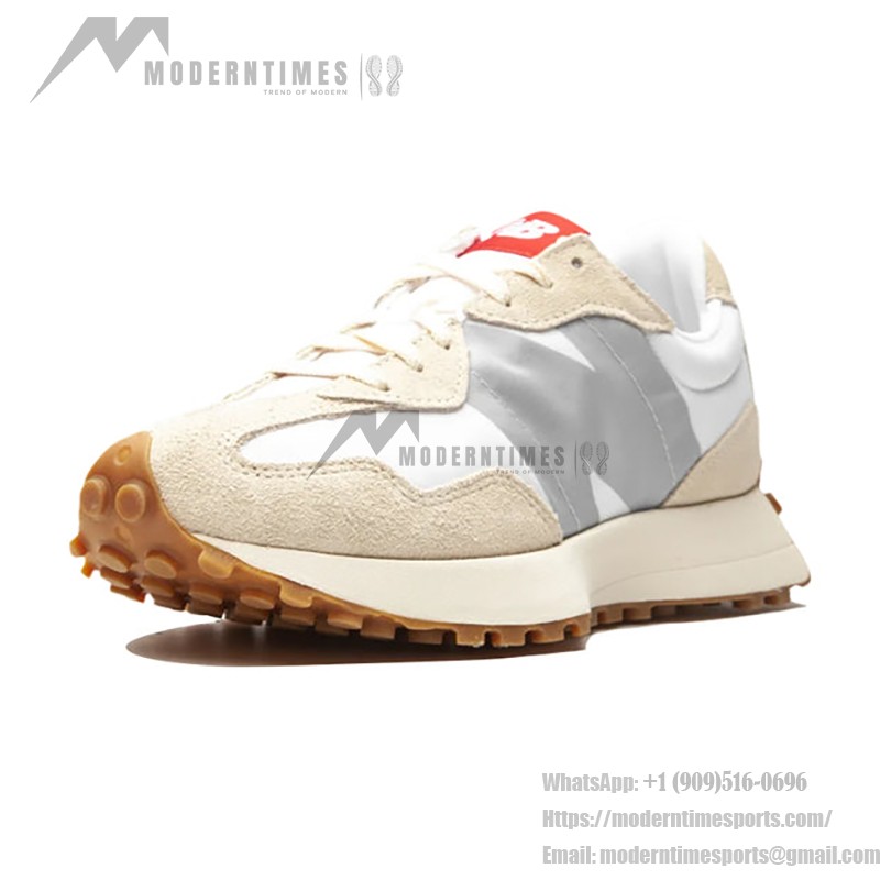 New Balance 327 MS327STB ホワイトタートルダヴ ベージュレトロ スニーカー New Balance 327 MS327STB White Turtle Dove Beige Retro Sneakers メンズ・レディース用