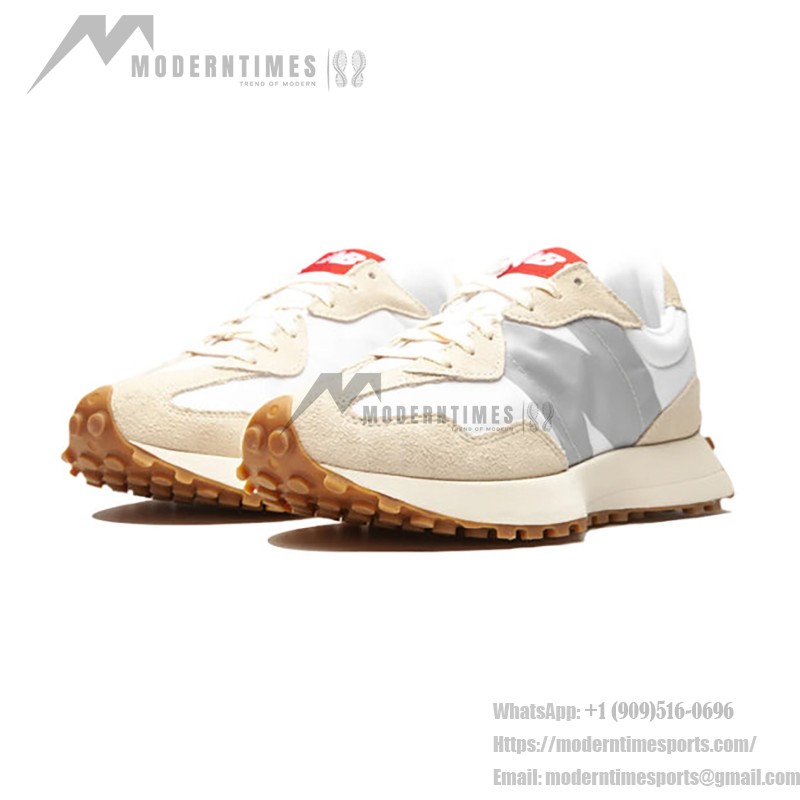 New Balance 327 MS327STB ホワイトタートルダヴ ベージュレトロ スニーカー New Balance 327 MS327STB White Turtle Dove Beige Retro Sneakers メンズ・レディース用