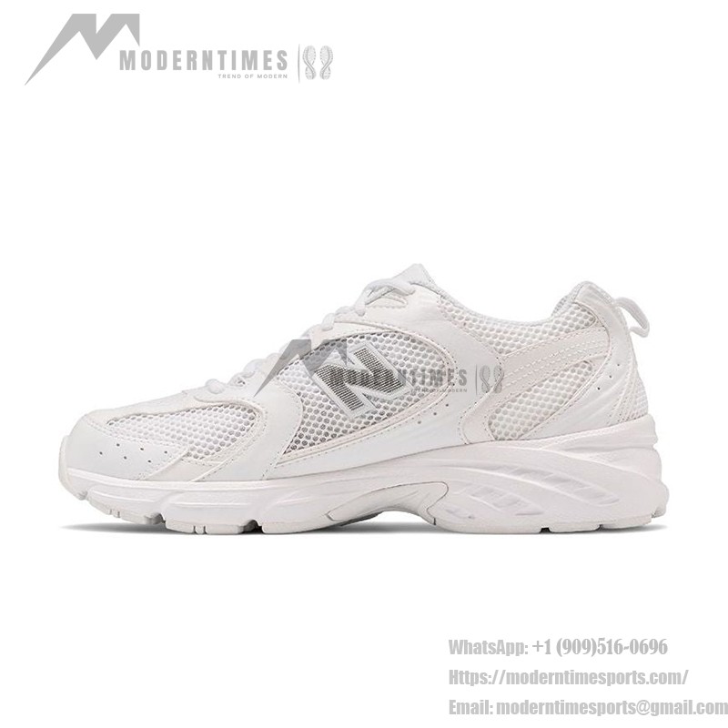 New Balance 530 MR530FW1 レトロホワイト シルバースニーカー New Balance 530 MR530FW1 レトロホワイト シルバー ランニングシューズ 通気性メッシュとABZORBクッション付き