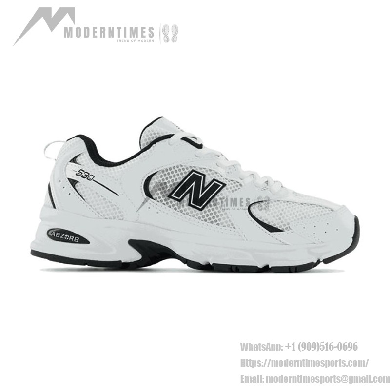 New Balance 530 MR530EWB ホワイトブラック スニーカー New Balance 530 MR530EWB ホワイトブラック レトロランニングシューズ ABZORBクッションと通気性メッシュ付き