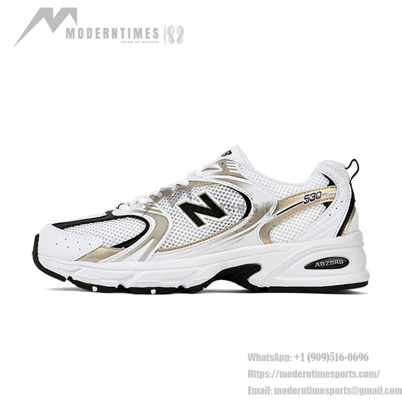 New Balance 530 MR530UNI ホワイトゴールド スニーカー New Balance 530 MR530UNI ホワイトゴールド レトロランニングシューズ ABZORBクッションと通気性メッシュ付き