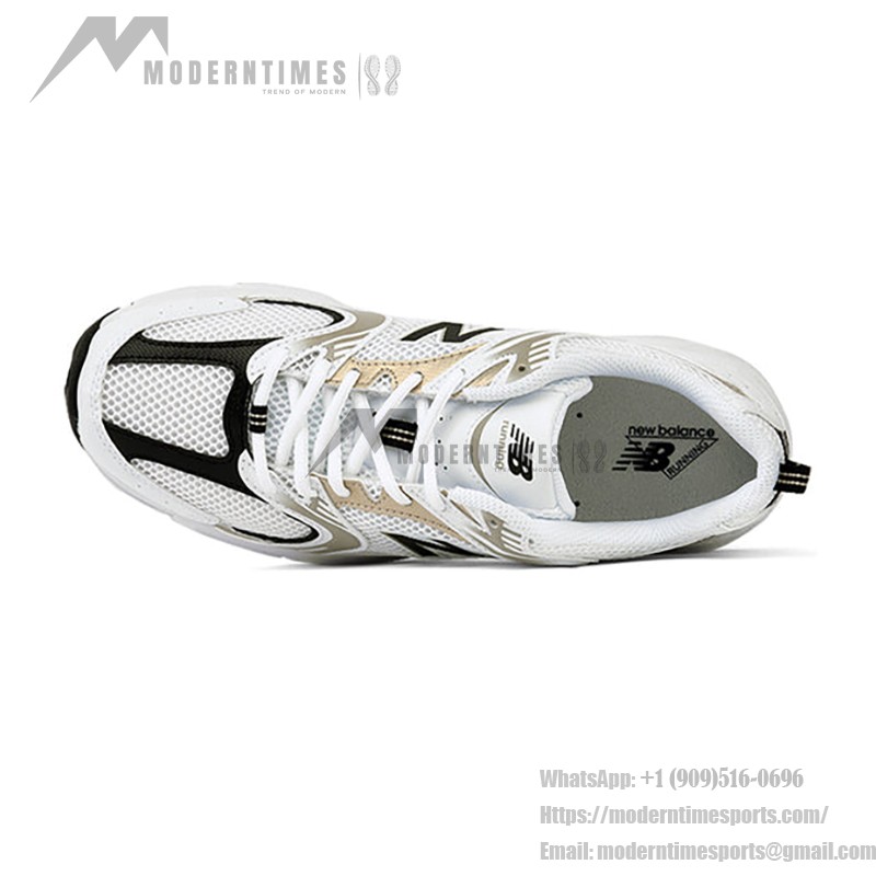 New Balance 530 MR530UNI ホワイトゴールド スニーカー New Balance 530 MR530UNI ホワイトゴールド レトロランニングシューズ ABZORBクッションと通気性メッシュ付き