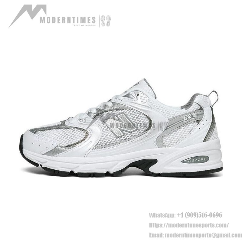 New Balance 530 MR530AD ホワイトシルバースニーカー New Balance 530 MR530AD ホワイトシルバー レトロランニングシューズ ABZORBクッションとメッシュアッパー付き