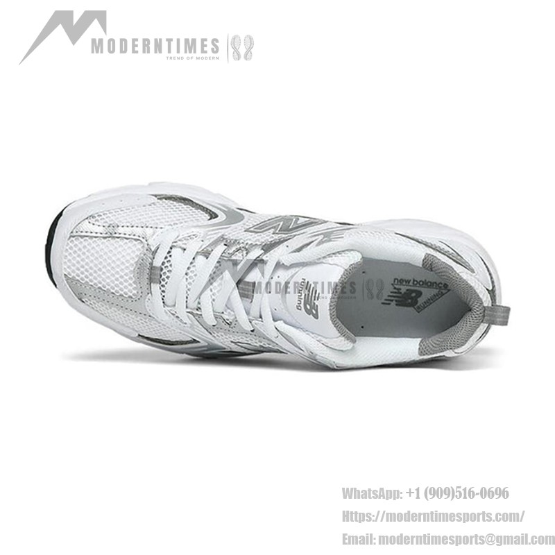 New Balance 530 MR530AD ホワイトシルバースニーカー New Balance 530 MR530AD ホワイトシルバー レトロランニングシューズ ABZORBクッションとメッシュアッパー付き