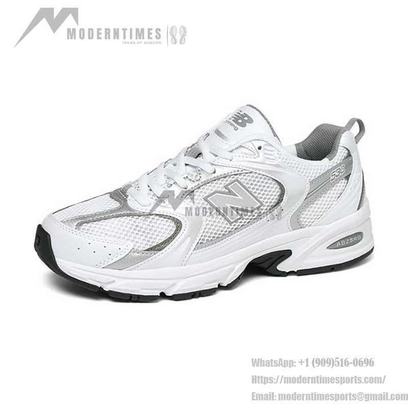 New Balance 530 MR530AD ホワイトシルバースニーカー New Balance 530 MR530AD ホワイトシルバー レトロランニングシューズ ABZORBクッションとメッシュアッパー付き