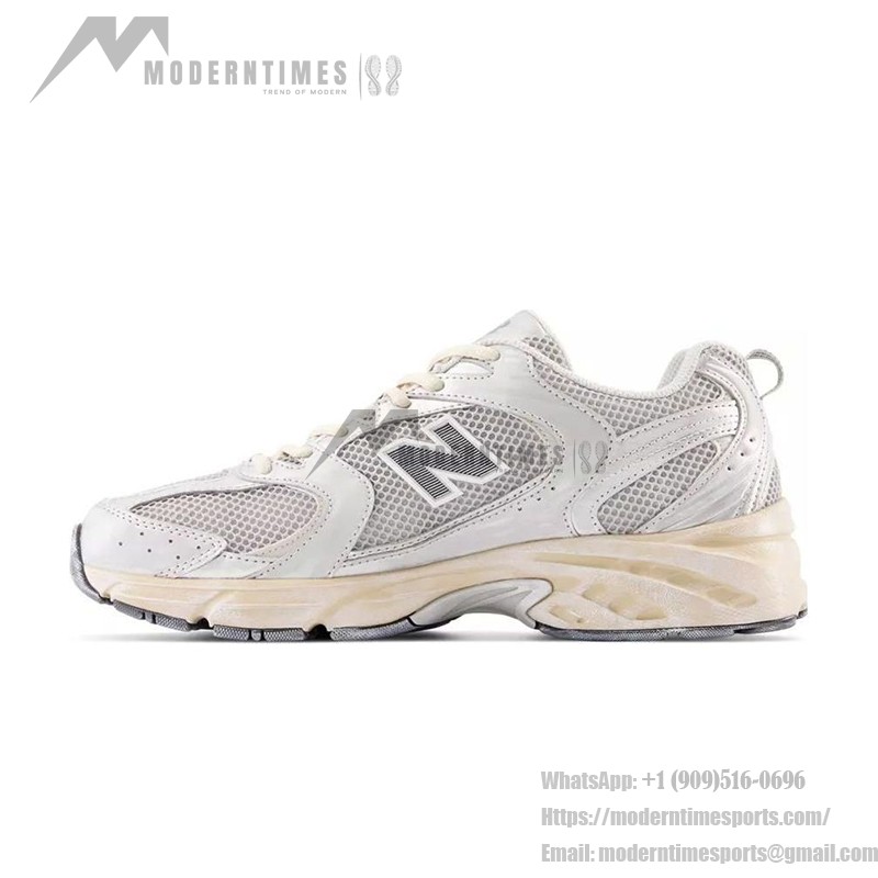 New Balance 530 MR530VS ホワイトシルバーメタリック スニーカー New Balance 530 MR530VS ホワイトシルバーメタリック レトロランニングシューズ ABZORBクッションと通気性メッシュ付き