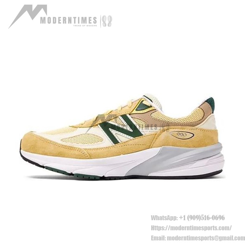 New Balance 990V6 Made in USA Yellow Green M990TE6 – 毎日の快適さのためのスタイリッシュなスエードメッシュスニーカー New Balance 990V6 Made in USA Yellow Green M990TE6 スニーカー – プレミアムスエードメッシュ構造