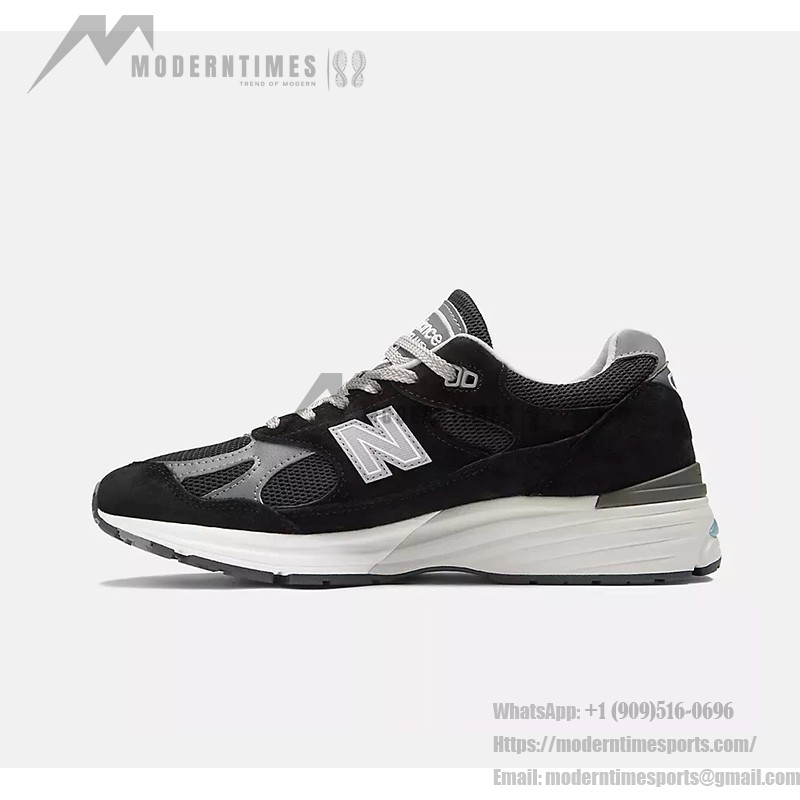 New Balance 991v2 U991BK2 – Premium Black and Grey Suede Sneakers for Everyday Comfort New Balance 991v2 Made in UK Black Grey U991BK2 – Premium Suede & Mesh Sneakers for Comfort and Style
