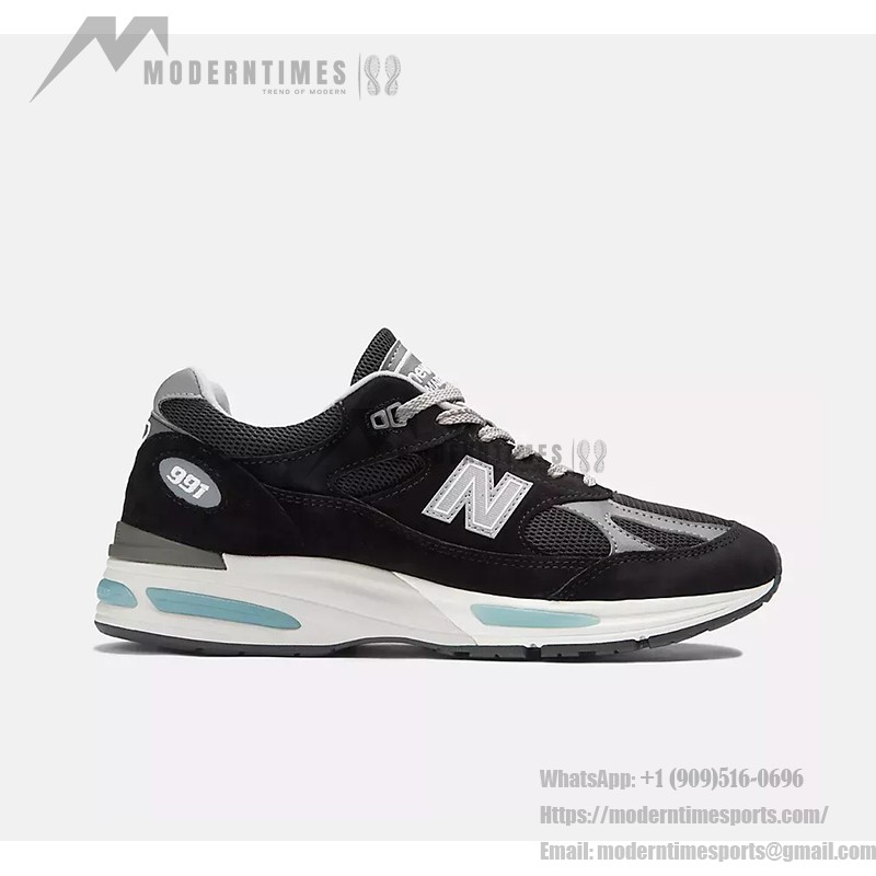 New Balance 991v2 U991BK2 – Premium Black and Grey Suede Sneakers for Everyday Comfort New Balance 991v2 Made in UK Black Grey U991BK2 – Premium Suede & Mesh Sneakers for Comfort and Style