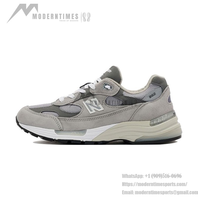 New Balance 992 M992GR – 快適さと耐久性のためのグレーのスエードスニーカー New Balance 992 Made in USA M992GR – プレミアムグレーのスエード&メッシュスニーカーで快適さ