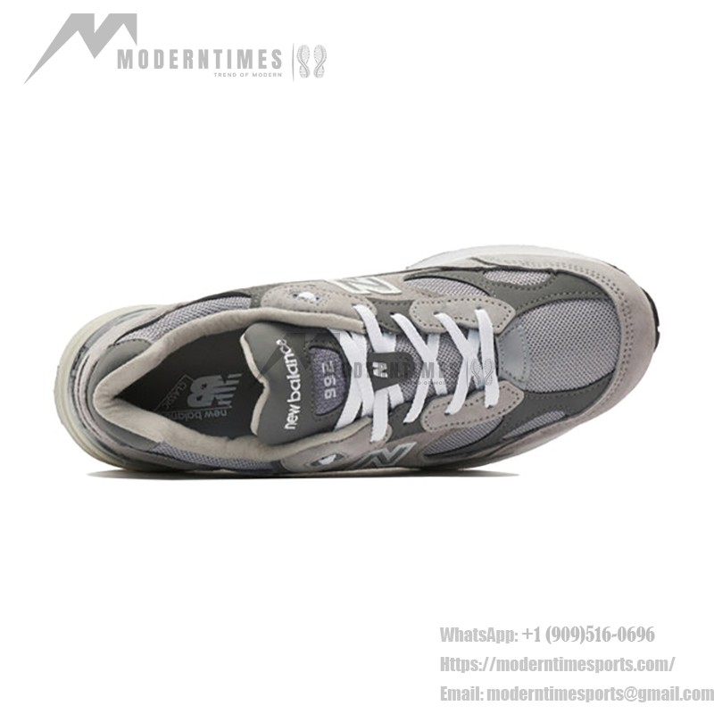 New Balance 992 M992GR – 快適さと耐久性のためのグレーのスエードスニーカー New Balance 992 Made in USA M992GR – プレミアムグレーのスエード&メッシュスニーカーで快適さ
