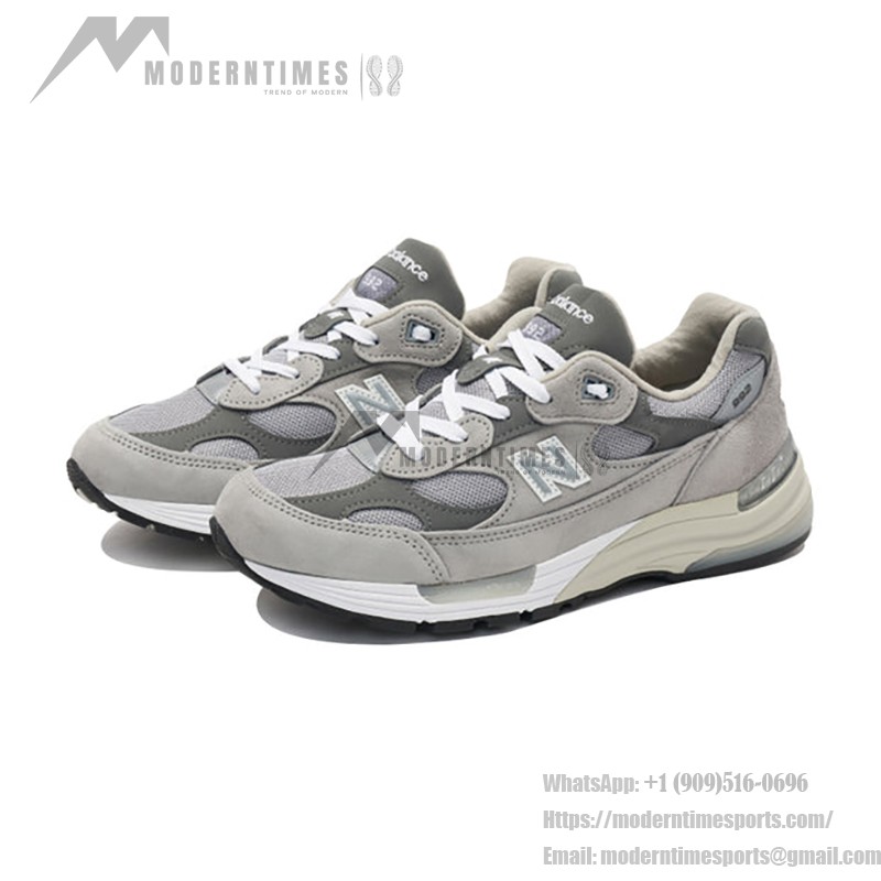 New Balance 992 M992GR – 快適さと耐久性のためのグレーのスエードスニーカー New Balance 992 Made in USA M992GR – プレミアムグレーのスエード&メッシュスニーカーで快適さ