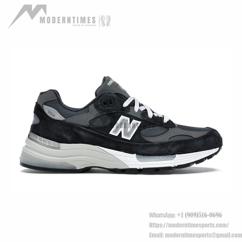 New Balance M992GG Navy Blue & Dark Grey Lifestyle Running Shoes New Balance M992GG Navy Blue and Dark Grey Sneakers Front View