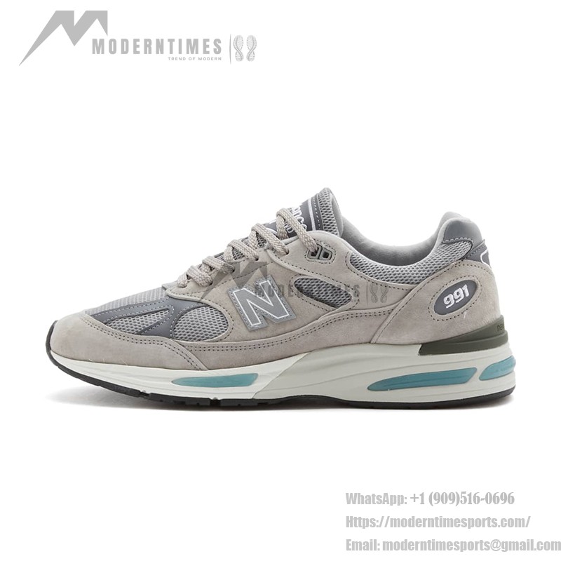 New Balance 991v2 U991GL2 – 快適さのためのスタイリッシュなグレーのスエードスニーカー New Balance 991v2 Made in UK U991GL2 – プレミアムグレーのスエード&メッシュスニーカーで快適さ