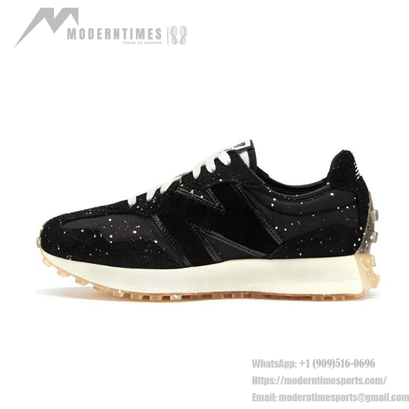 New Balance 327 Joshua Vides x 327 Black Splatter MS327JSV レトロ スニーカー New Balance 327 Joshua Vides x 327 Black Splatter MS327JSV Retro Sneakers メンズ・レディース用