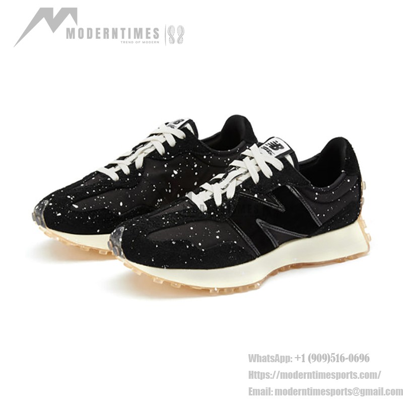 New Balance 327 Joshua Vides x 327 Black Splatter MS327JSV レトロ スニーカー New Balance 327 Joshua Vides x 327 Black Splatter MS327JSV Retro Sneakers メンズ・レディース用