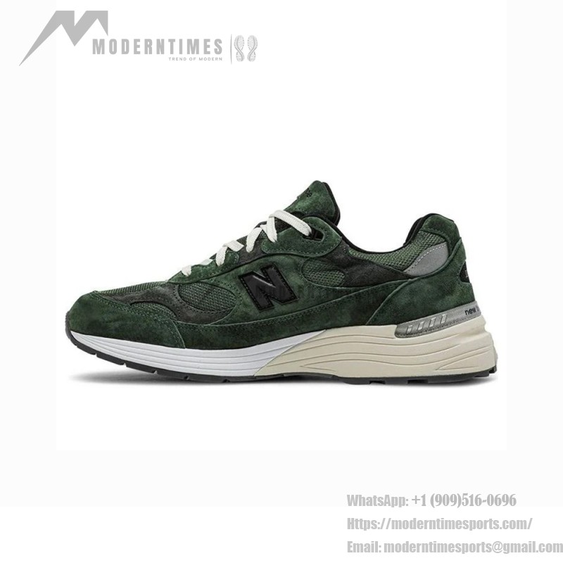 New Balance M992JJ x JJJJound Mossy Green – Exclusive Unisex Sneakers New Balance M992JJ x JJJJound Mossy Green Sneakers Front View – NB992 Collaboration