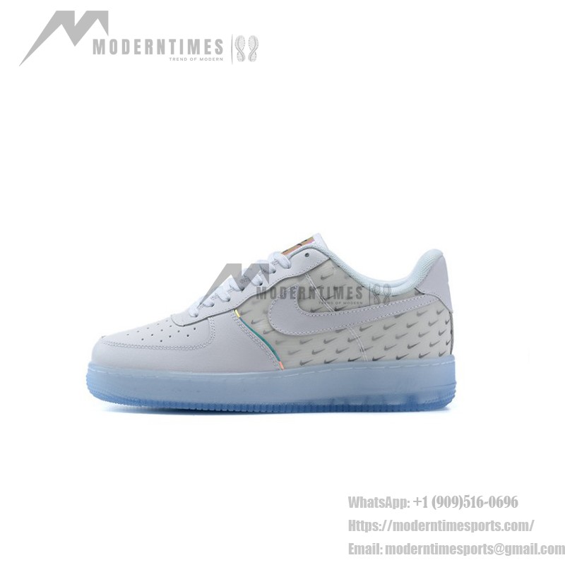 Nike Air Force 1 '07 PRM CK7804-100 Nike Air Force 1 '07 PRM CK7804-100 - リフレクティブスウッシュとアイシーソールを備えたホワイトスニーカー